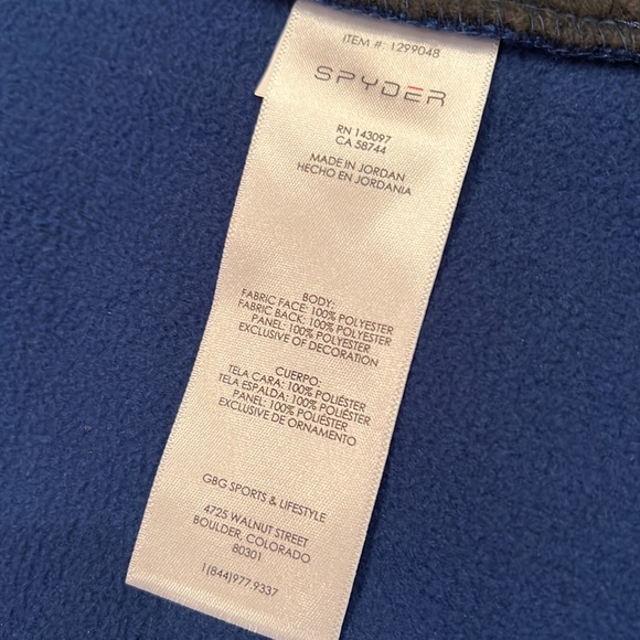 Spyder Blue Outbound 1/2 Zip Mid Weight Core Sweater Sweatshirt Jacket Men 2XL - Picture 7 of 7